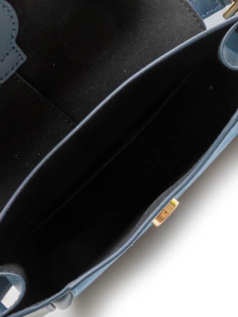 FLOW Borsa in pelle piccola con tracolla toni grigio blu - Borse Donna