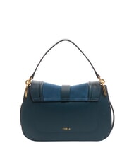 FURLA FLOW Borsa in pelle media con tracolla toni grigio blu - Borse Donna - 3