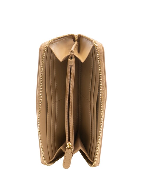 QUILTED Portafoglio grande zip around beige - Portafogli Donna