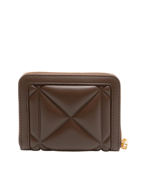 EMBOSSED Portafoglio compatto zip around cioccolato - Portafogli Donna
