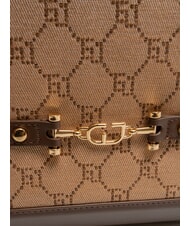 GAUDÌ NEW DIAZ Borsa shopping con logo jacquard tan - Borse Donna - 3