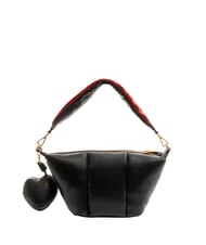 LOVE MOSCHINO PUFFY LOGO Borsa a spalla piccola pouch cuore nero/rosso/nero - Borse Donna - 4