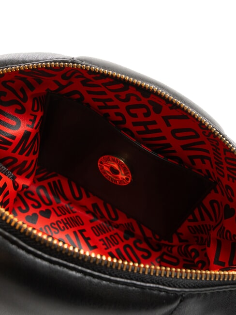 PUFFY LOGO Borsa a spalla piccola pouch cuore nero/rosso/nero - Borse Donna