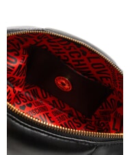 LOVE MOSCHINO PUFFY LOGO Borsa a spalla piccola pouch cuore nero/rosso/nero - Borse Donna - 5