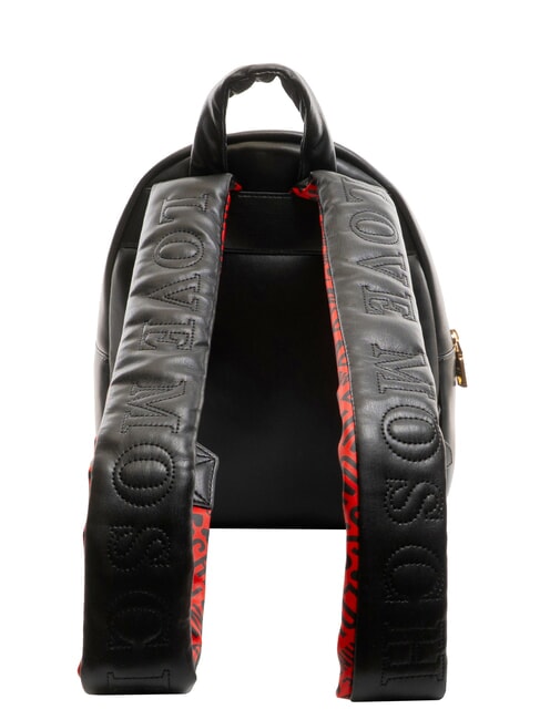 PUFFY LOGO Zaino con pouch cuore nero/rosso/nero - Borse Donna