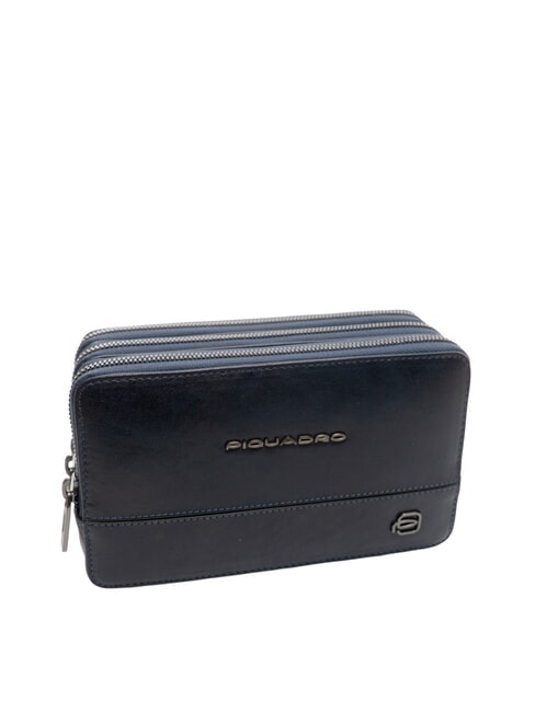 W136 Pochette uomo in pelle 3 scomparti blu - Porta tablet & Organizer