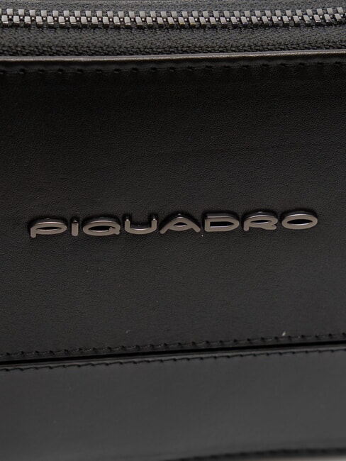 W136 Pochette uomo in pelle 3 scomparti Nero - Porta tablet & Organizer