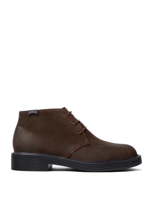 DEAN Stivaletti stringati in pelle nabuck dark brown - Scarpe Uomo