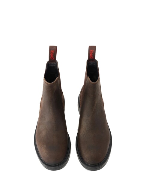 DEAN Stivaletti chelsea in pelle nabuck dark brown - Scarpe Uomo