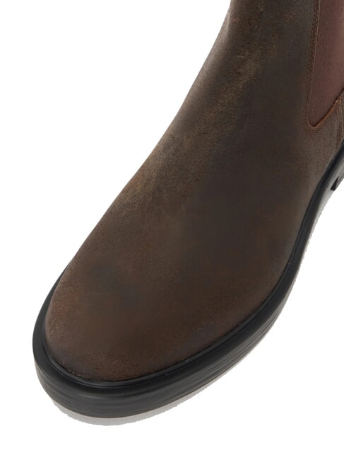 DEAN Stivaletti chelsea in pelle nabuck dark brown - Scarpe Uomo