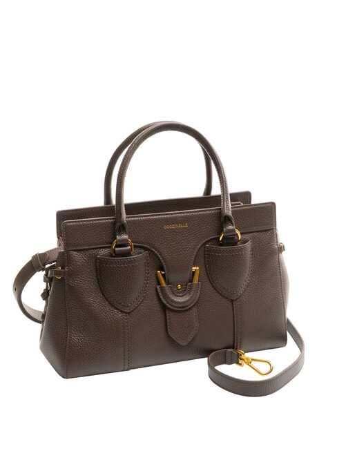 YORK Borsa a mano in pelle martellata fondant brown - Borse Donna
