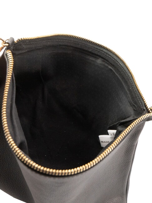 LARGE Pochette in pelle grande con polsierina nero - Borse Donna