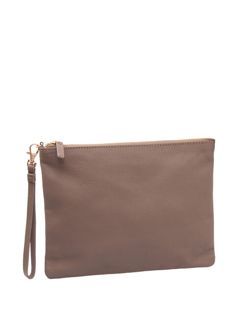 LARGE Pochette in pelle grande con polsierina natural - Borse Donna