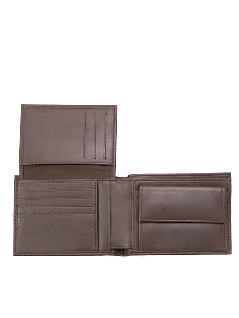 CLASSIC FLAP OVER Portafoglio in pelle con flap e portamonete darkbrown - Portafogli Uomo