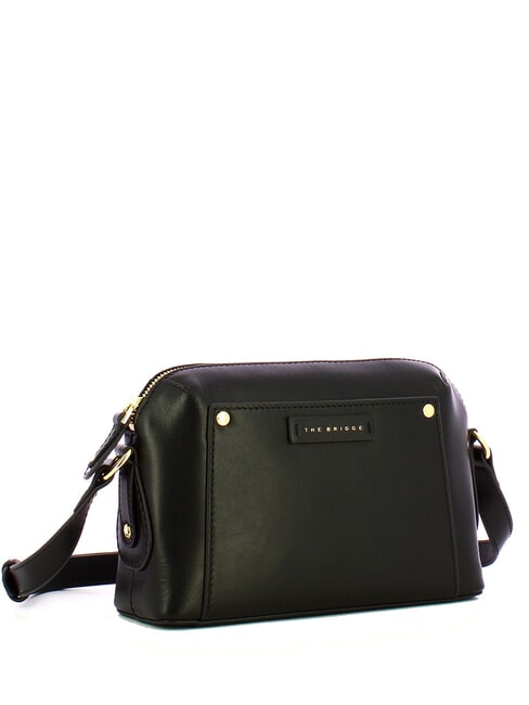 CECILIA Borsa camera case in pelle a tracolla Nero Oro - Borse Donna