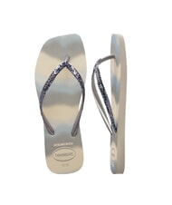 HAVAIANAS STYLESLIM SQUARE GLITTER Infradito squadrate beige/silver metallic - Scarpe Donna - 5