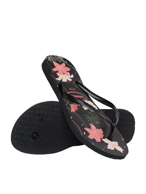 SLIM ORGANIC Infradito black/dark ash/light rose - Scarpe Donna