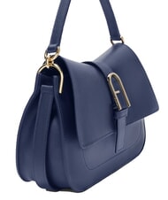 FURLA FLOW M Borsa a mano in pelle blu reale - Borse Donna - 3