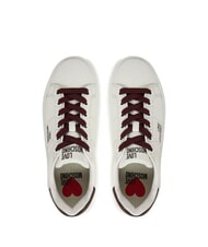 LOVE MOSCHINO ECLIPSE50 Sneakers in pelle bianco/burgundy - Scarpe Donna - 4