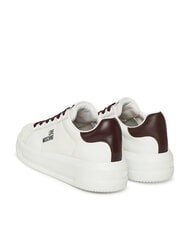 LOVE MOSCHINO ECLIPSE50 Sneakers in pelle bianco/burgundy - Scarpe Donna - 3