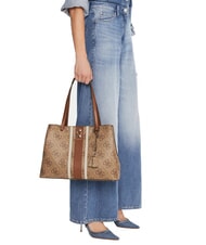 GUESS ERENIA Borsa a spalla LATTE LOGO - Borse Donna - 5