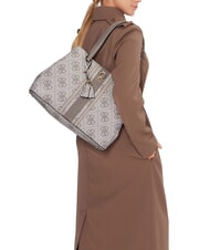 GUESS ERENIA Borsa a spalla dark taupe logo - Borse Donna - 5