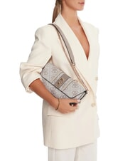 GUESS ERENIA Borsa a tracolla convertible dark taupe logo - Borse Donna - 5