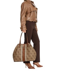 GUESS ERENIA Shopper con pochette LATTE LOGO - Borse Donna - 4