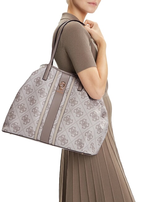 ERENIA Shopper con pochette dark taupe logo - Borse Donna