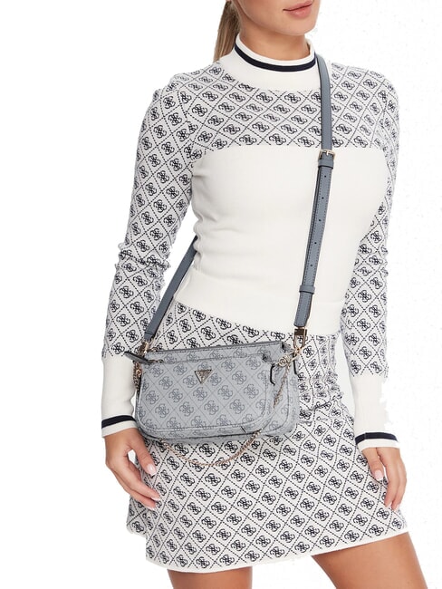 NOELLE 2 Doppia borsa a tracolla slate logo - Borse Donna