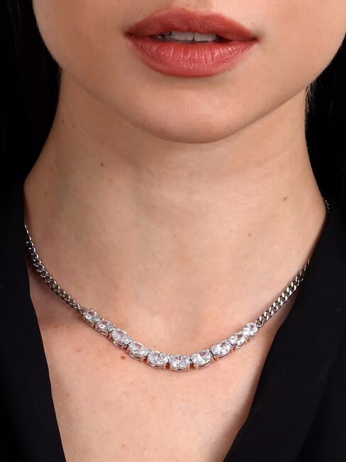 COLORI Collana con zirconi ACCIAIO - Collane