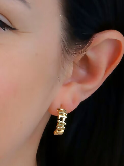 1CLASSE Orecchini logo in argento oro - Orecchini