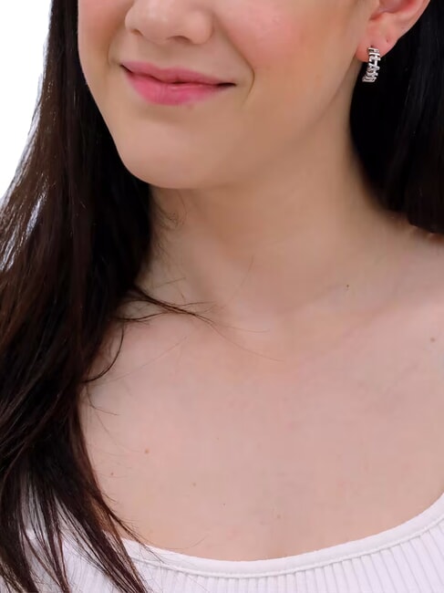 1CLASSE Orecchini logo in argento acciaio - Orecchini