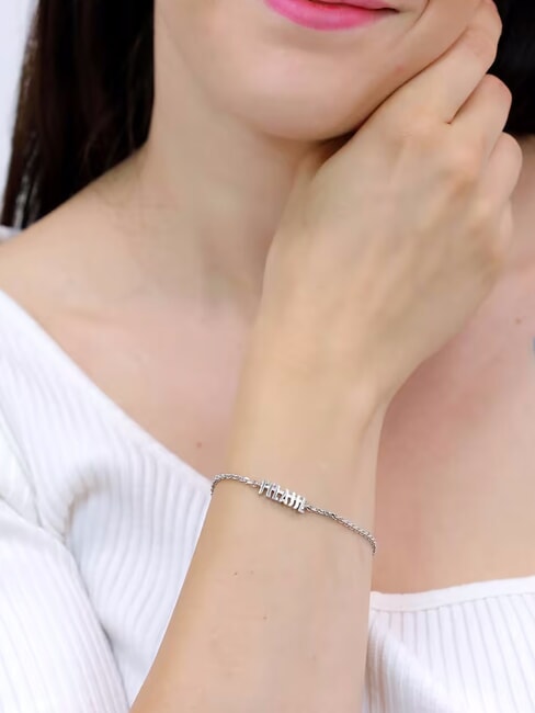 MONTENAPO  Bracciale in argento con logo acciaio - Bracciali Donna