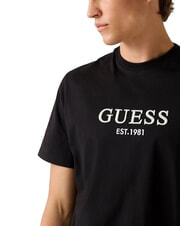 GUESS EMBROIDERY T-Shirt in cotone jetbla - T-shirt Uomo - 3