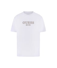 GUESS EMBROIDERY T-Shirt in cotone purwhite - T-shirt Uomo - 4