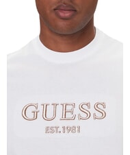 GUESS EMBROIDERY T-Shirt in cotone purwhite - T-shirt Uomo - 3