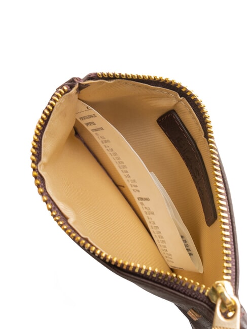 EDA Portacarte piatto in pelle con zip prugna - Portafogli Donna