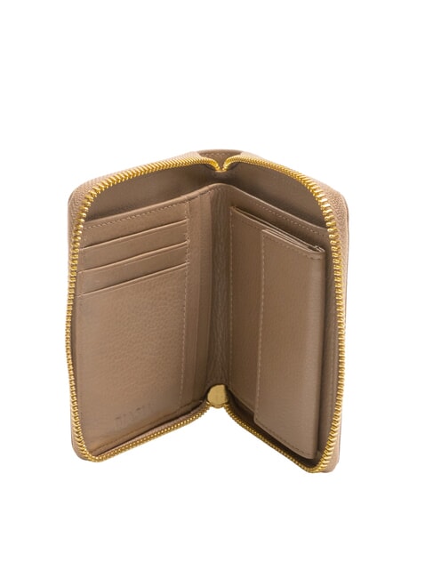 EDA Portafoglio medio in pelle zip around taupe - Portafogli Donna