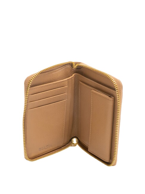 EDA Portafoglio medio in pelle zip around camel - Portafogli Donna