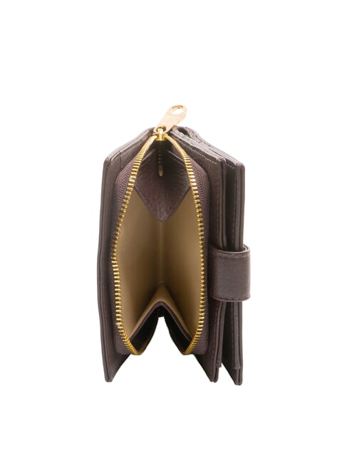 EDA Portafoglio compatto in pelle prugna - Portafogli Donna