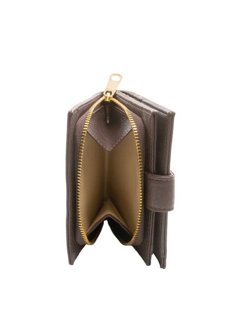 EDA Portafoglio compatto in pelle moro - Portafogli Donna