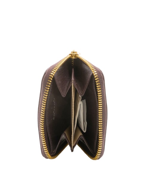 EDA Portafoglio piccolo zip around in pelle prugna - Portafogli Donna