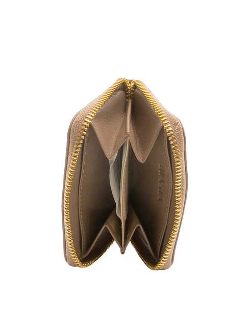 EDA Portafoglio piccolo zip around in pelle taupe - Portafogli Donna