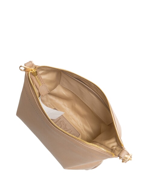 WEAVE SMALL Borsa a spalla piccola in pelle con tracolla taupe - Borse Donna