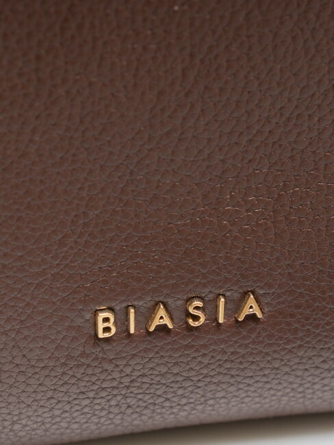 WEAVE SMALL Borsa a spalla piccola in pelle con tracolla moro - Borse Donna