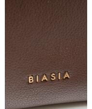 BIASIA WEAVE SMALL Borsa a spalla piccola in pelle con tracolla moro - Borse Donna - 4