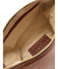BIASIA WEAVE SMALL Borsa a spalla piccola in pelle con tracolla moro - Borse Donna - 5