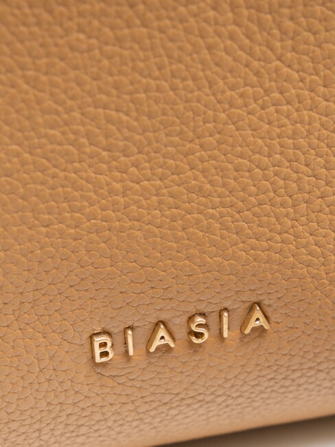 WEAVE SMALL Borsa a spalla piccola in pelle con tracolla camel - Borse Donna