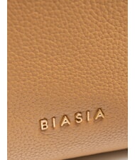 BIASIA WEAVE SMALL Borsa a spalla piccola in pelle con tracolla camel - Borse Donna - 4